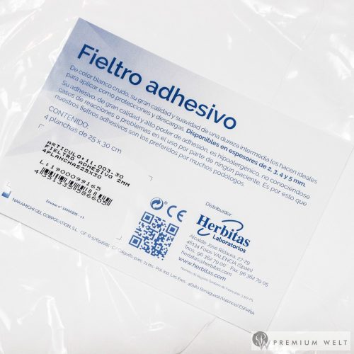 HERBITAS Fieltro Adhesivo samolepiaca plsť na prípravu reliéfu záťaže, 25 x 30 cm, 2, 3, 4 a 5 mm, 4 listy/balenie