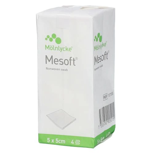 MÖLNLYCKE Mesoft štvorec na rany, nesterilný, 5 x 5 cm, 100 ks